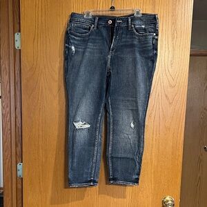 Dark Blue Distressed Women's Jeans